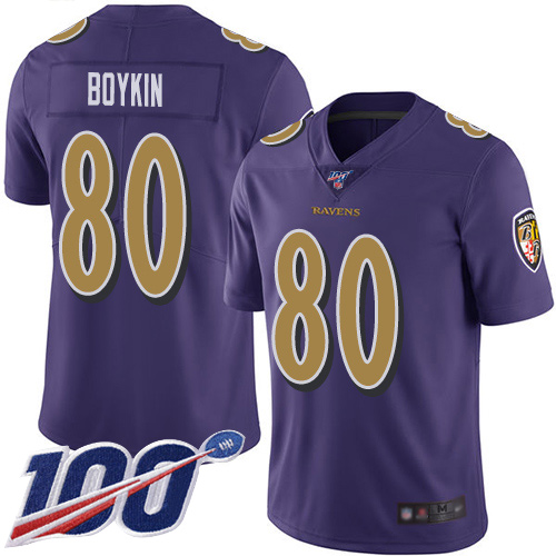 Baltimore Ravens Limited Purple Men Miles Boykin Jersey NFL Football 80 100th Season Rush Vapor Untouchable